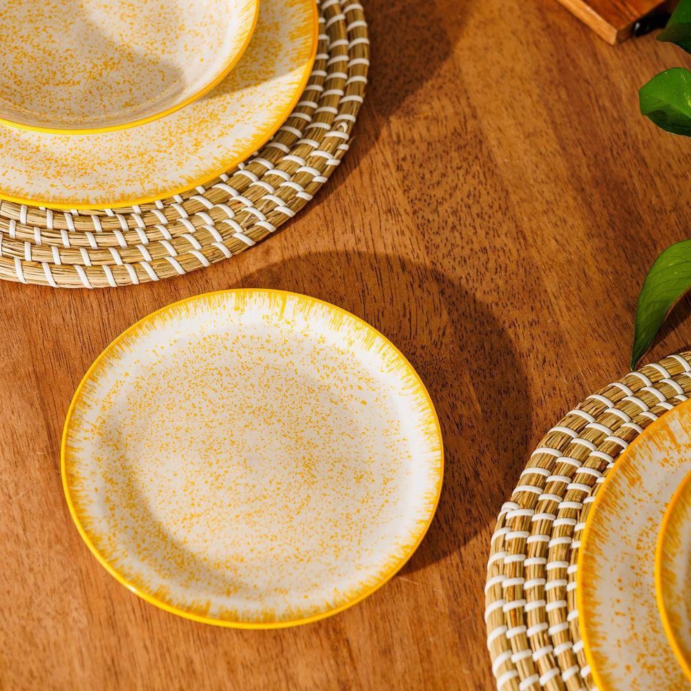 Home.Life Printed Glazed Side Plate Golden Haze-Plates