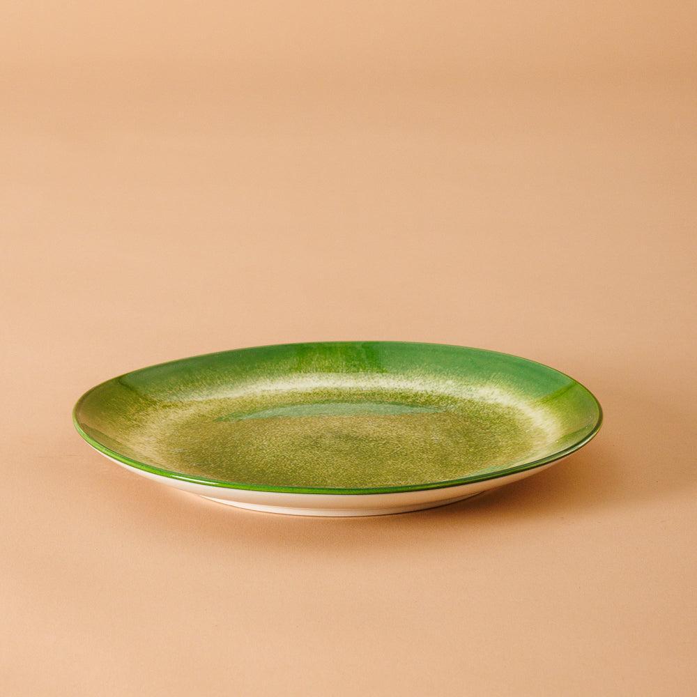 Home.Life Printed Glazed Side Plate Green Mist-Plates