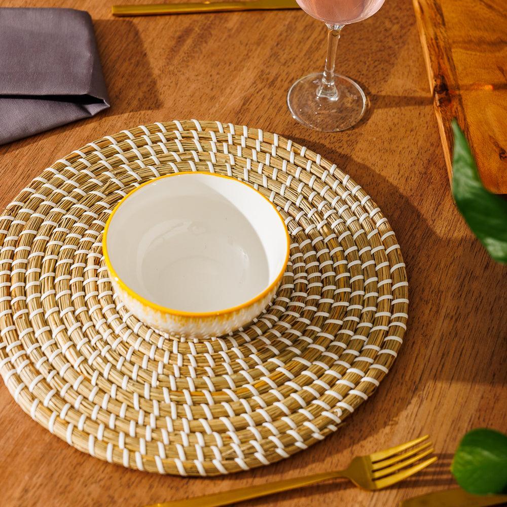Home.Life Printed Glazed Soup Bowl Golden Haze-Bowls