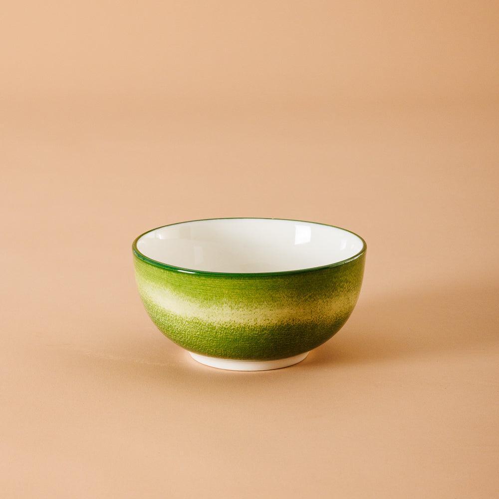 Home.Life Printed Glazed Soup Bowl Green Mist-Bowls
