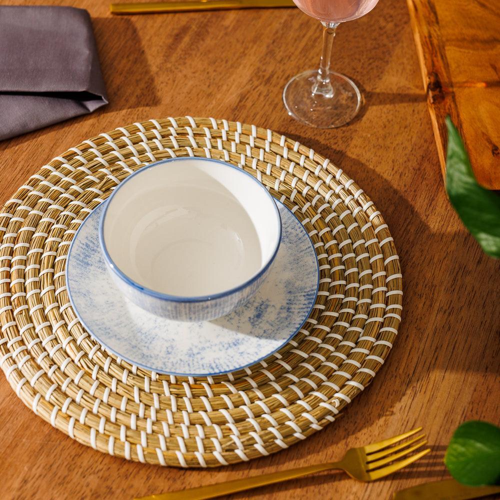 Home.Life Printed Glazed Soup Bowl Sky Haze-Bowls