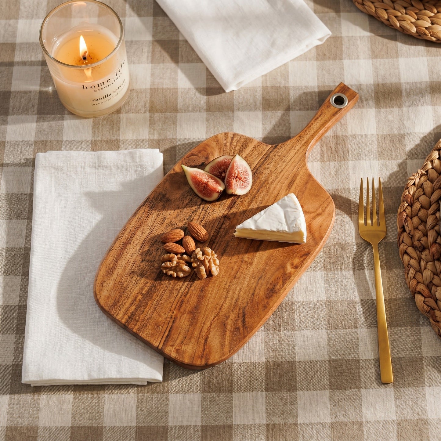 Home.Life Rectangle Chopping Paddle Boards Natural Set of 2-Chopping Boards