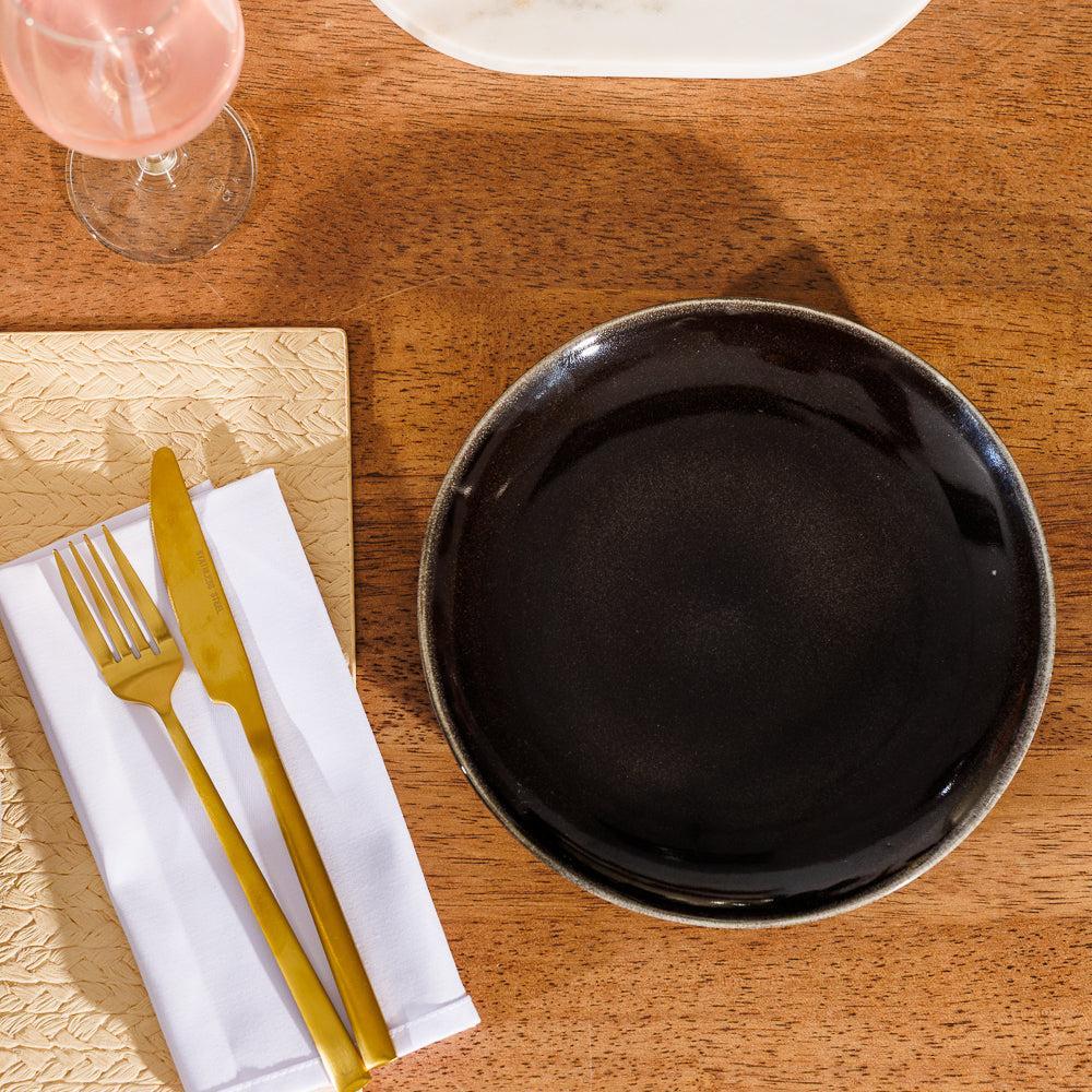 Home.Life Stoneware Side Plate Ebony-Plates