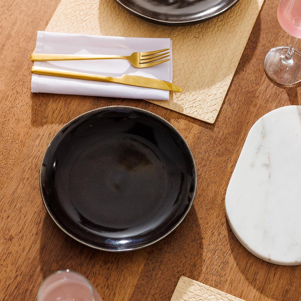 Home.Life Stoneware Side Plate Ebony-Plates