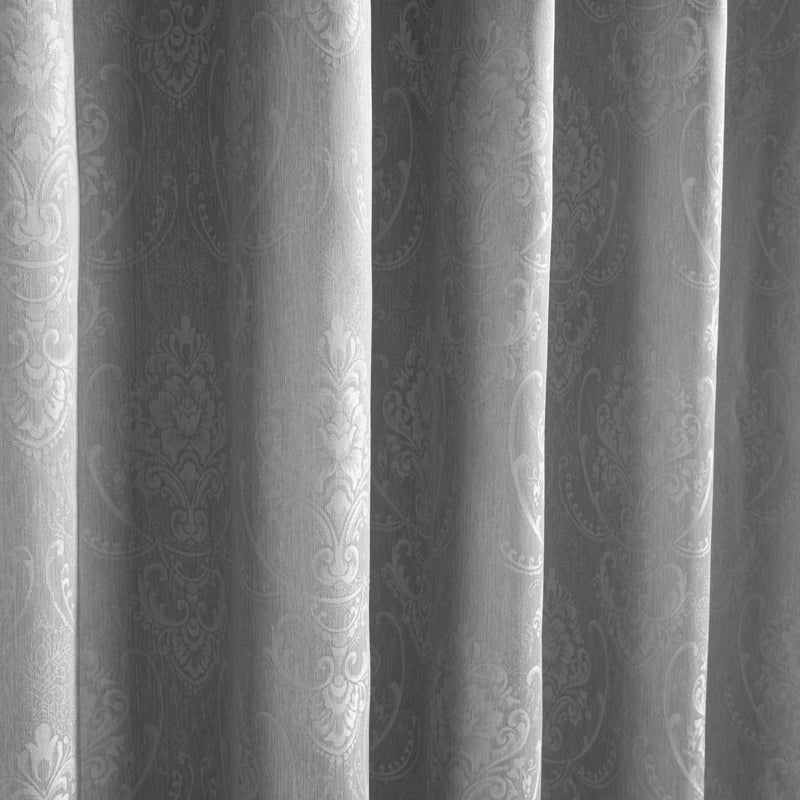 HOME.LIFE Venice Jacquard Taped Lined Curtain - Dark Grey-Curtains