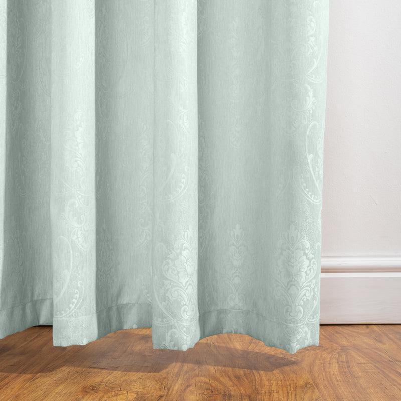 HOME.LIFE Venice Jacquard Taped Lined Curtain - Duck Egg-Curtains