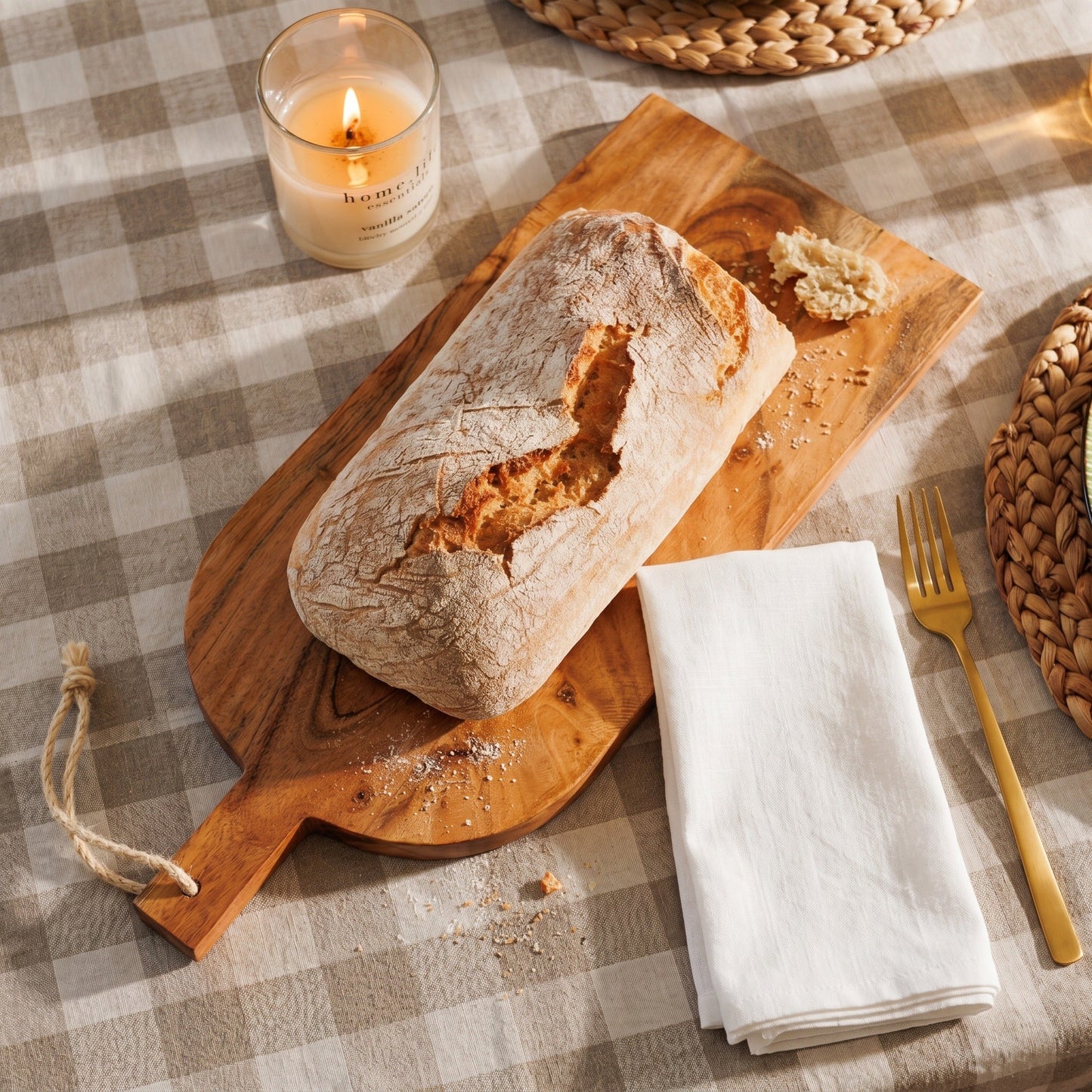 Home.Life Wooden Flat End Paddle Board Natural-Chopping Boards