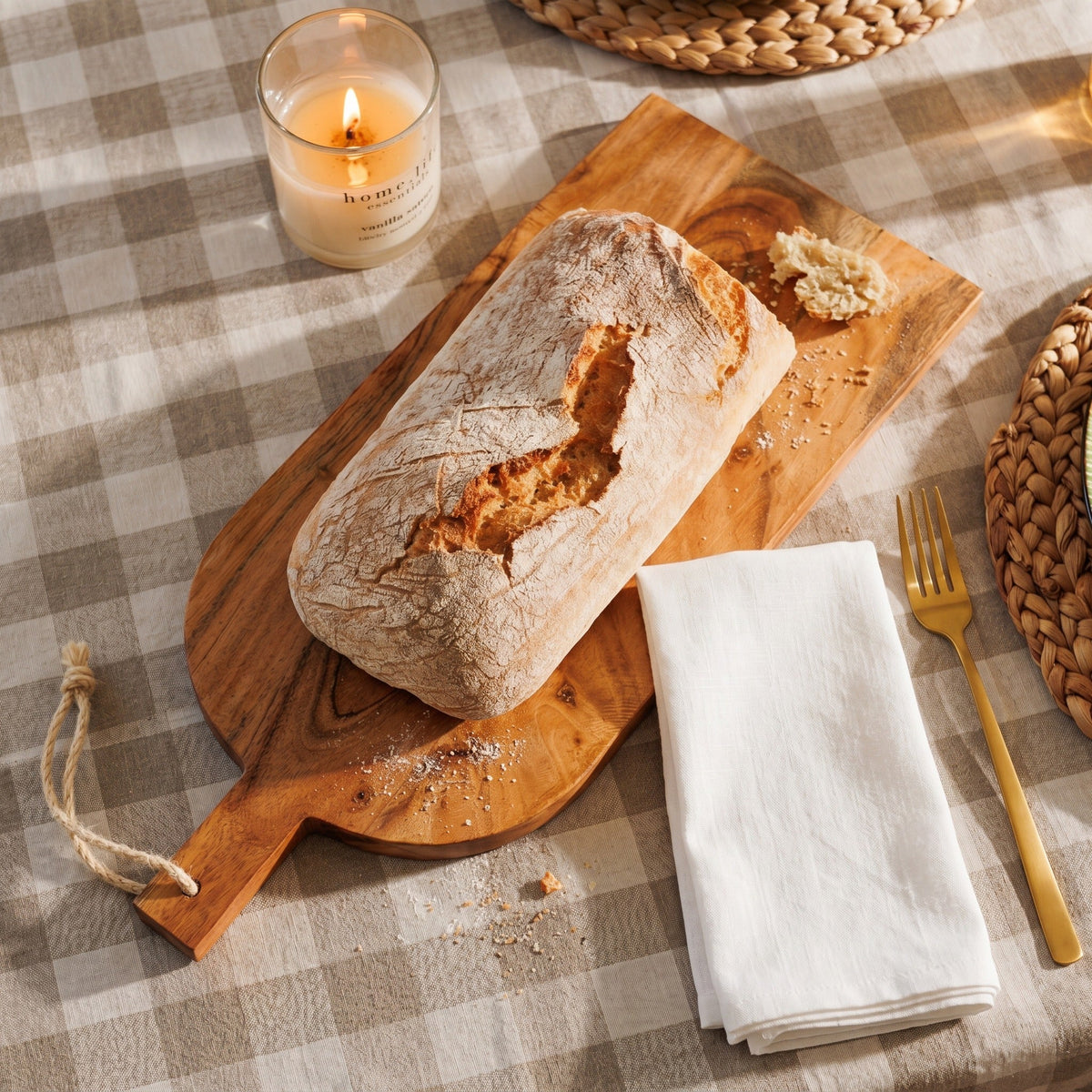 Home.Life Wooden Flat End Paddle Board Natural-Chopping Boards