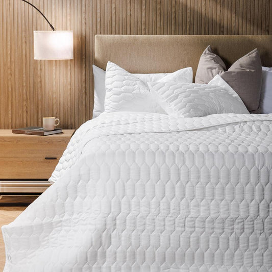 Loam Whisper Soft Premium Cotton Quilt White-Quilts & Comforters