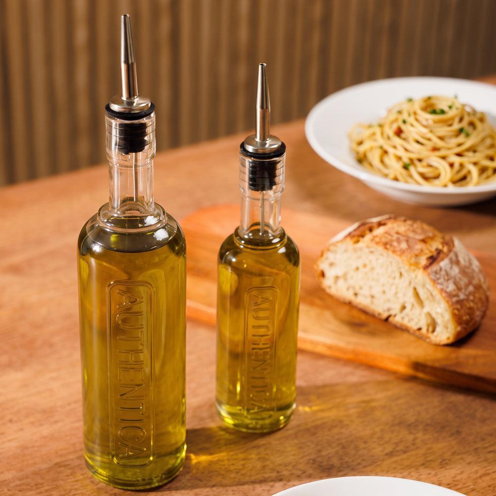 Luigi Bormioli Authentica Glass Bottle with Stainless Steel pourer-Glassware