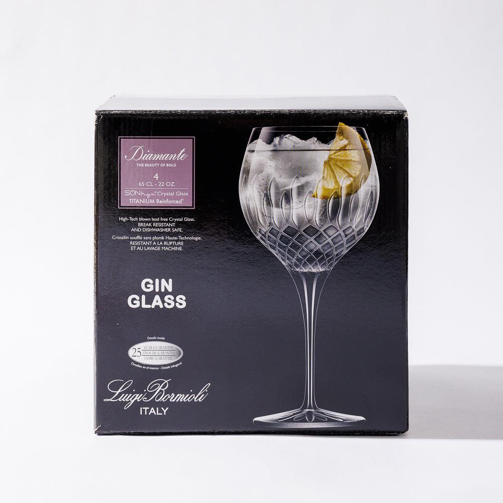 Luigi Bormioli Diamante Crystal Gin Glasses Set of 4-Glassware