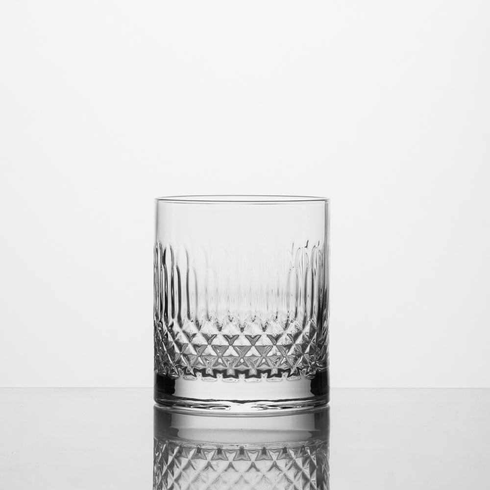 Luigi Bormioli Diamante Crystal Whiskey Glasses Set of 4-Glassware