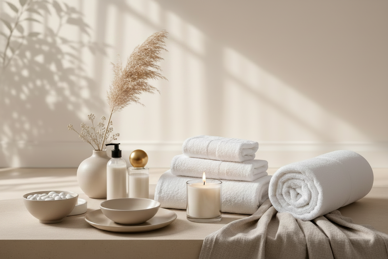 Luxury Bathroom Scene - Glass & Ceramic