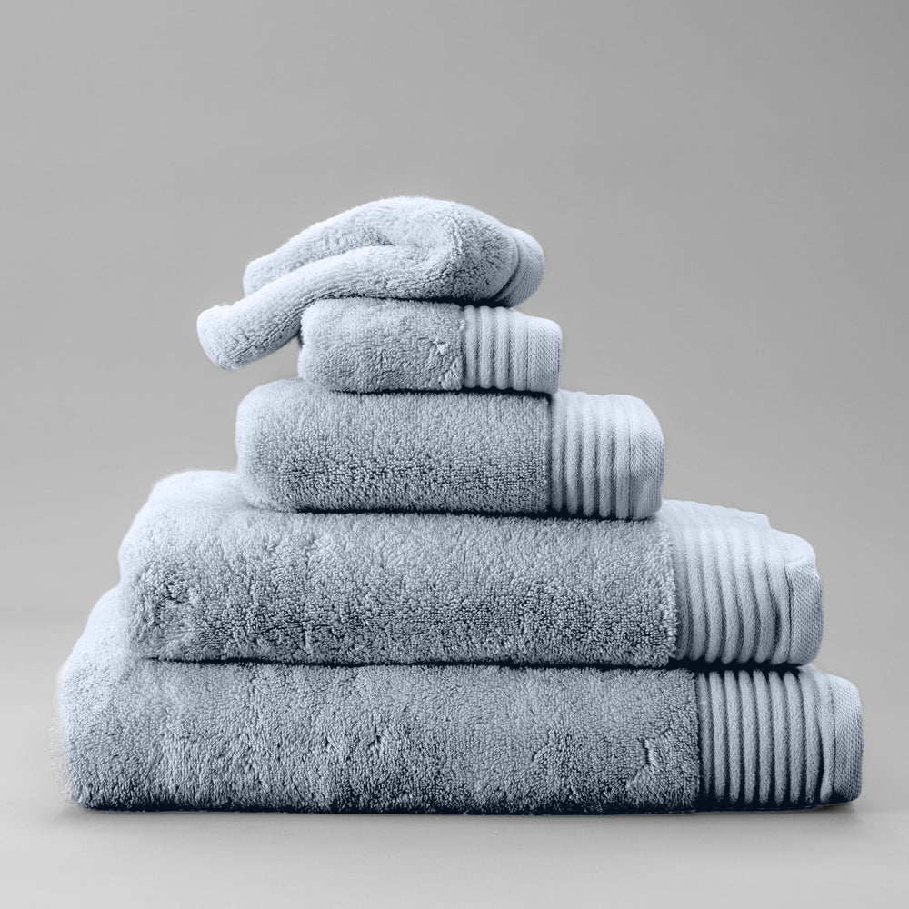 Luxury Egyptian Cotton Zero Twist Towels Ash Blue-Towels