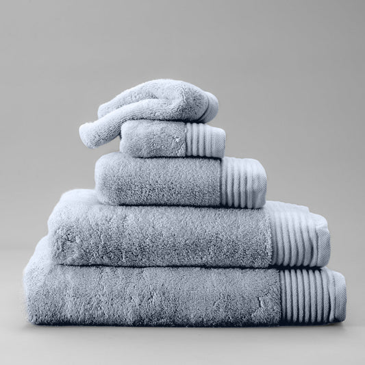 Luxury Egyptian Cotton Zero Twist Towels Ash Blue-Towels