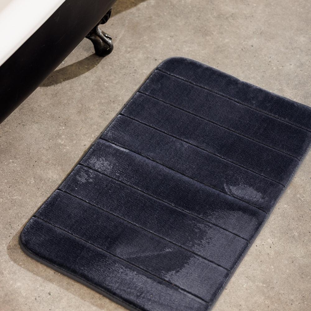Milan Memory Foam Bathroom Mat Dark Grey 2 Piece-Bath Mats