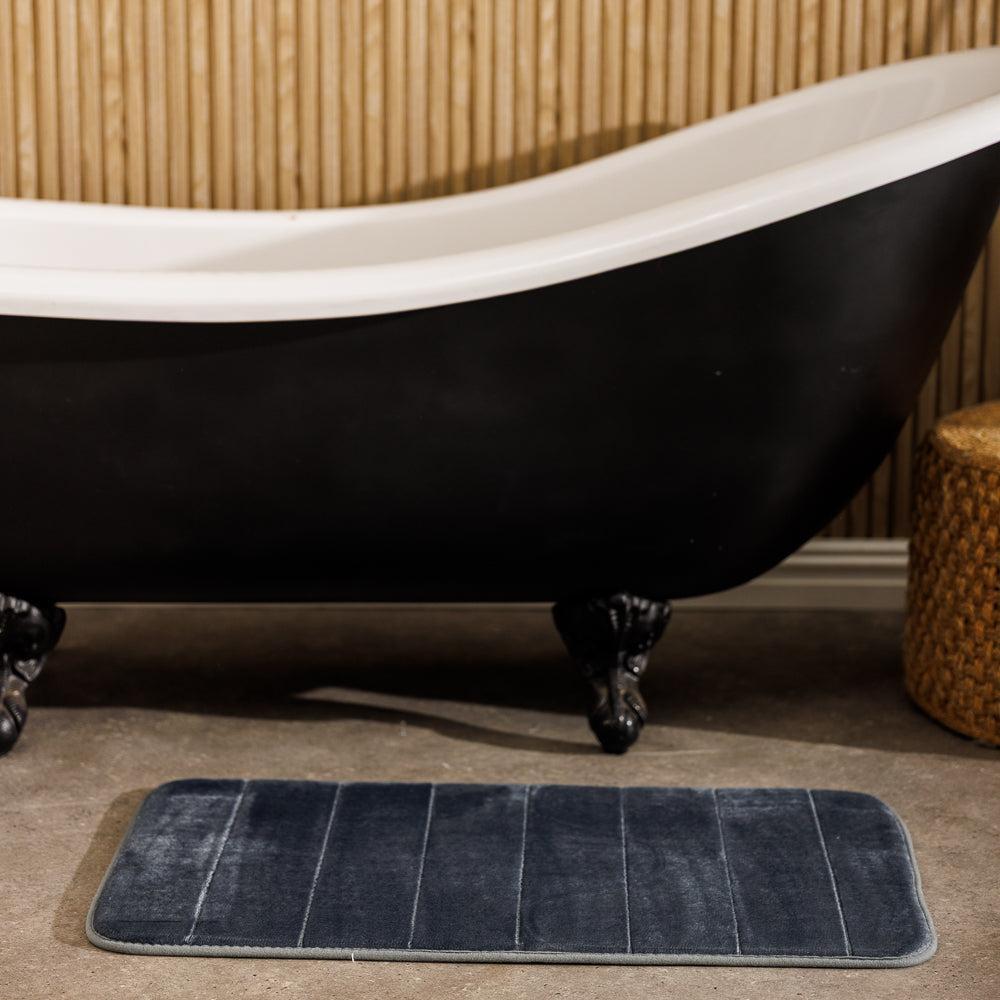 Milan Memory Foam Bathroom Mat Dark Grey 2 Piece-Bath Mats