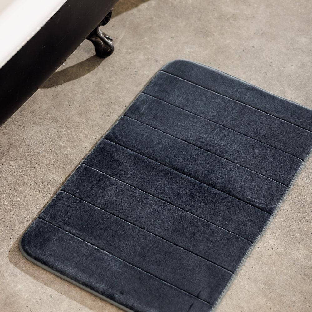 Milan Memory Foam Bathroom Mat Mid Grey 2 Piece-Bath Mats