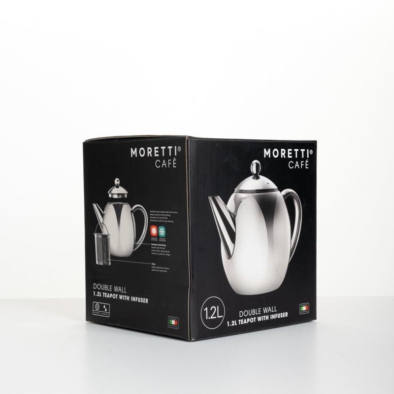 Moretti CafÃ© Teapot - Stainless Steel Oval