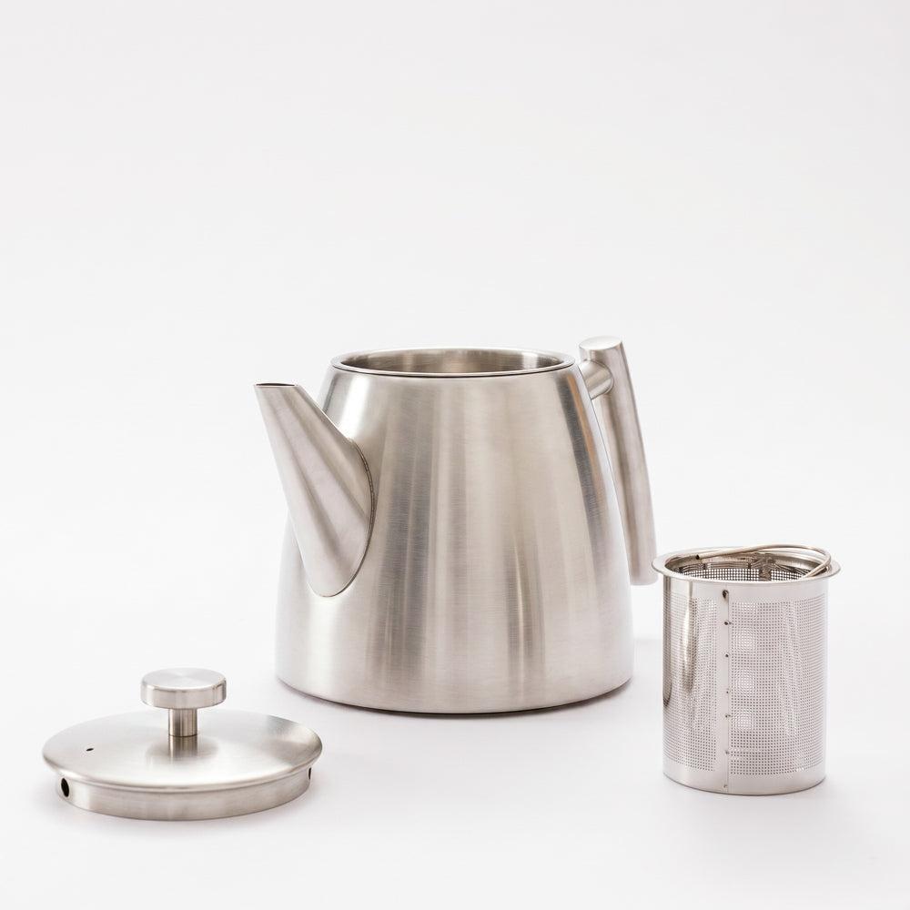 Moretti Café Tapered Teapot Stainless Steel Silver-Coffee