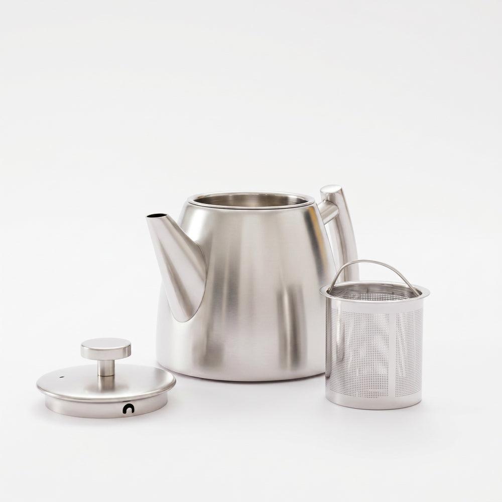 Moretti Café Tapered Teapot Stainless Steel Silver-Coffee