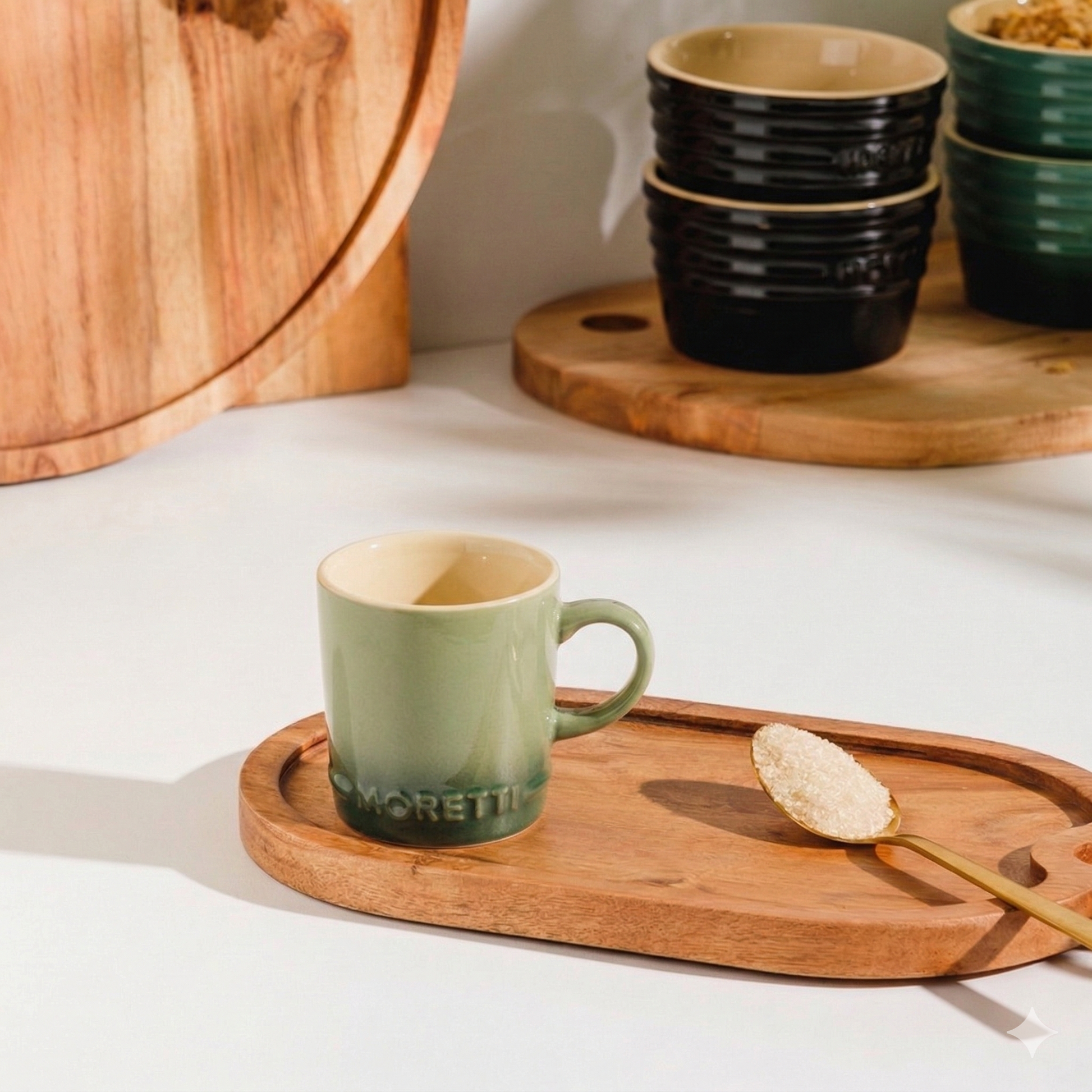 Moretti Casa Stoneware Espresso Mug Forest-Mugs