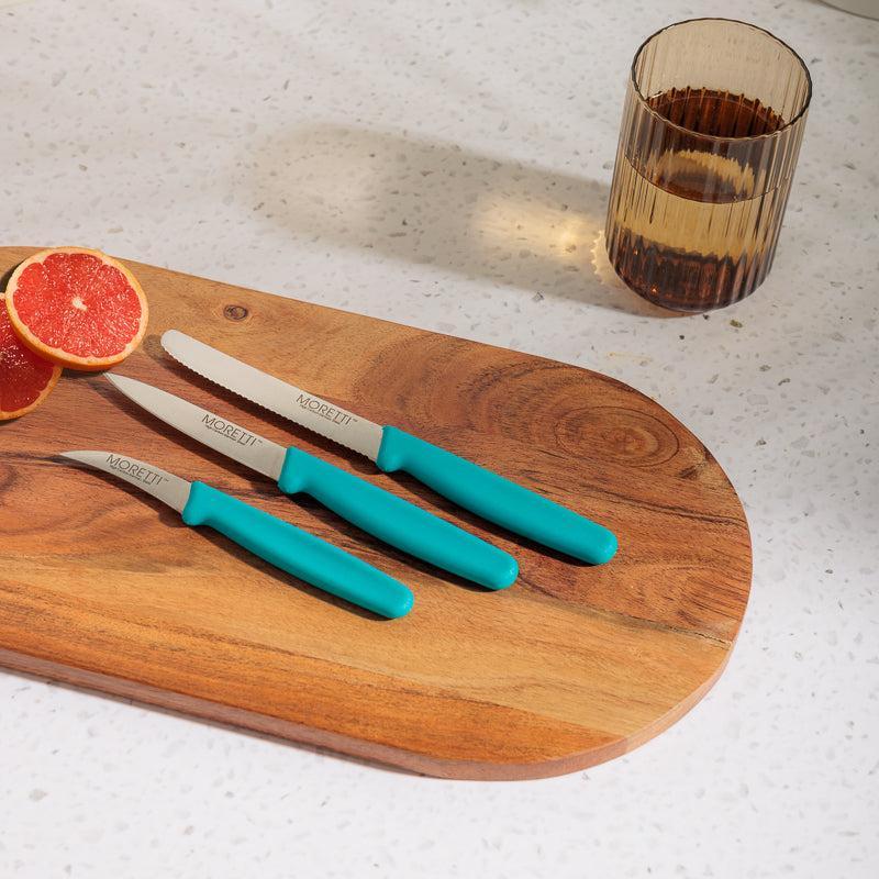 Moretti Pro Peeling Knife 2.5 Inch - Turquoise-KITCHEN