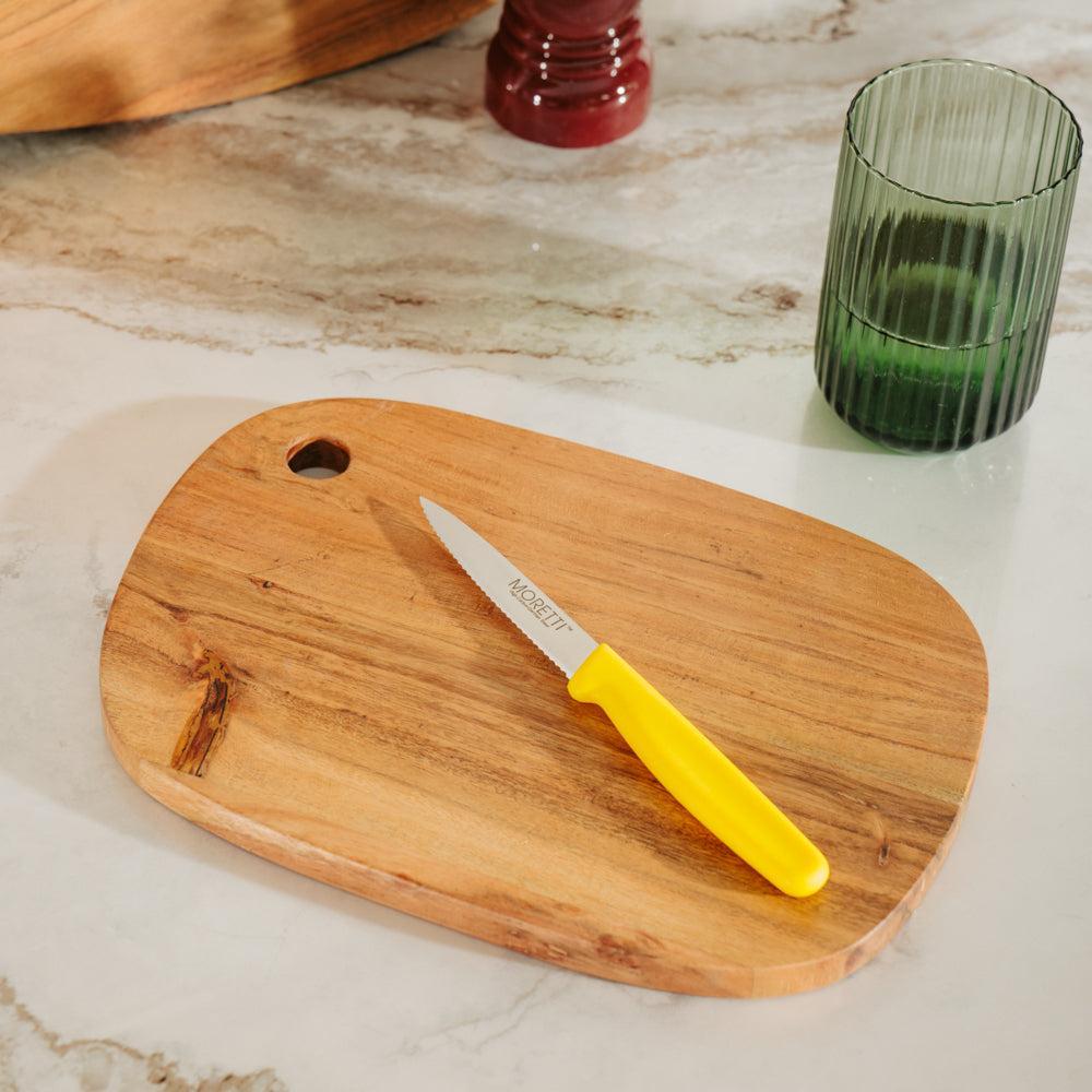 Moretti Serrated Paring Knife Yellow-Knives