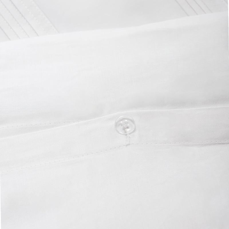 Nest 250 Thread Count Cotton Rich Duvet Cover Set - Pleat Tuck White-LINEN
