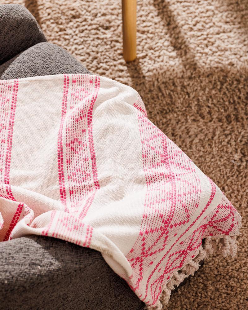 Nest Chenille Throw Blush-Throws