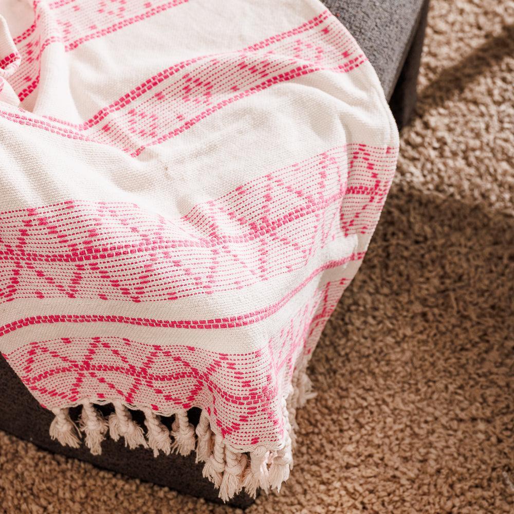 Nest Chenille Throw Blush-Throws