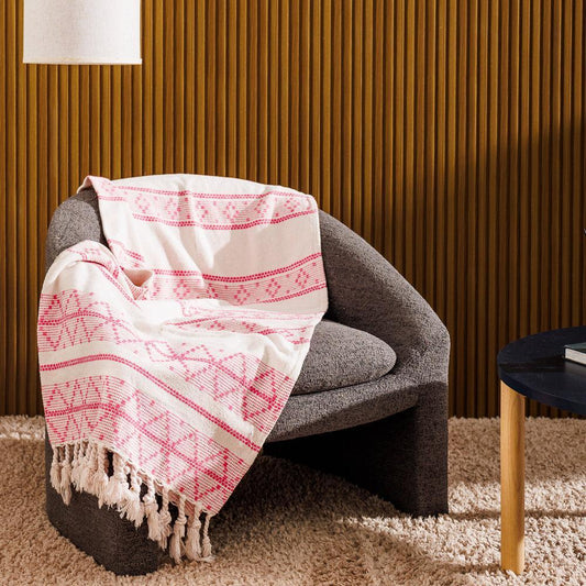 Nest Chenille Throw Blush-Throws