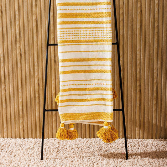 Nest Chenille Throw Mustard-Throws
