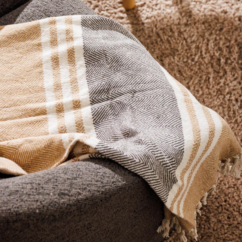 Nest Chenille Throw Sandstone-Throws