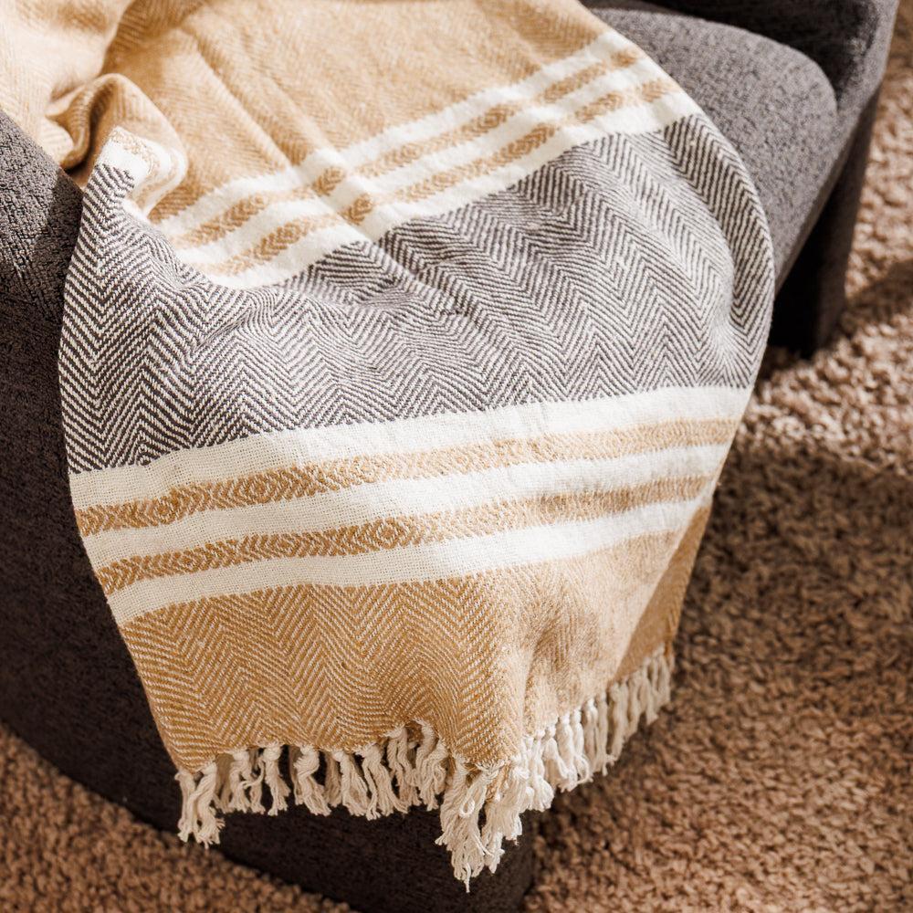 Nest Chenille Throw Sandstone-Throws