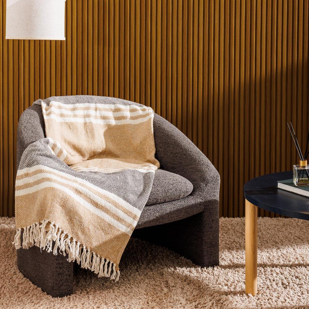 Nest Chenille Throw Sandstone-Throws