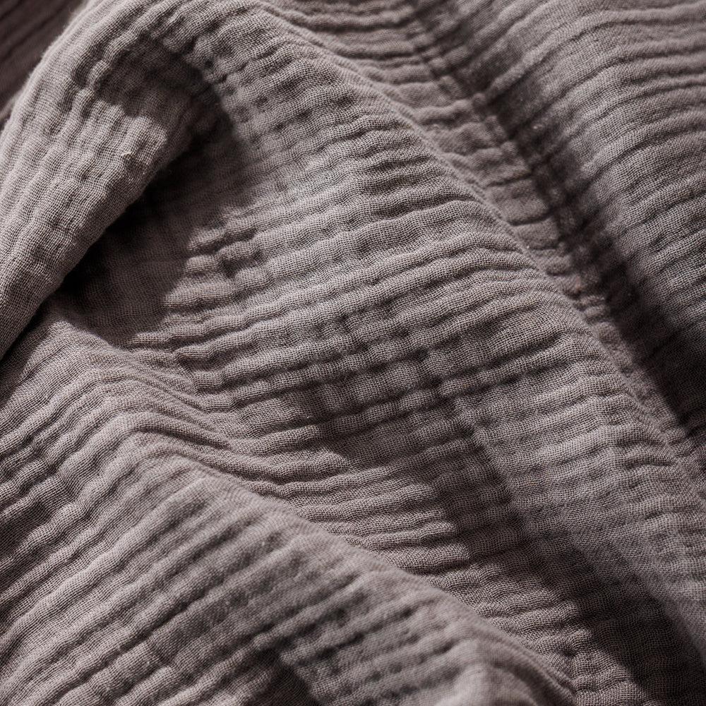 Nest Cotton Hemmed Throw Mid Grey-Throws