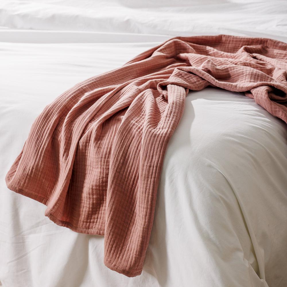 Nest Cotton Hemmed Throw Wisteria-Throws