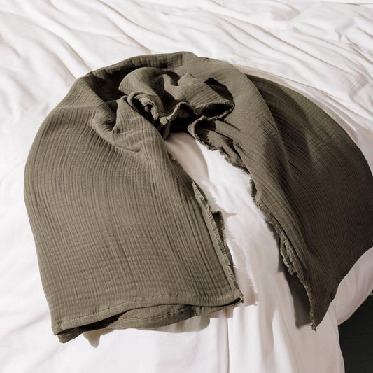Nest Cotton Throw Hunter Green-Throws