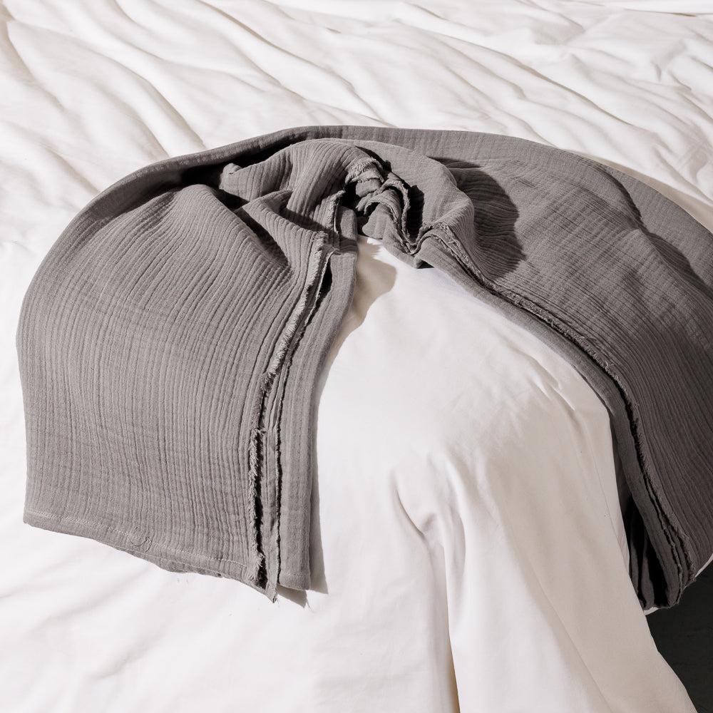 Nest Cotton Throw Mid Grey-Throws