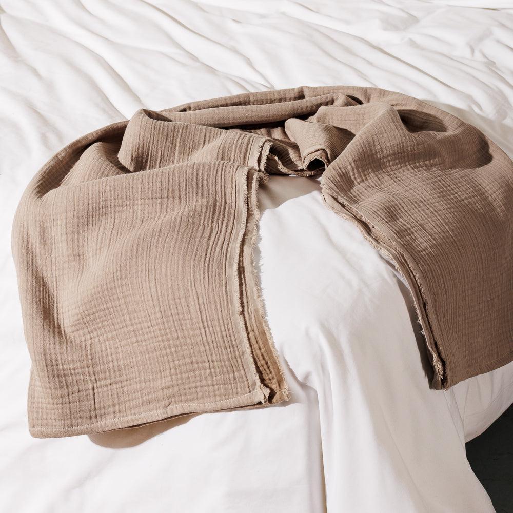 Nest Cotton Throw Mushroom-Throws
