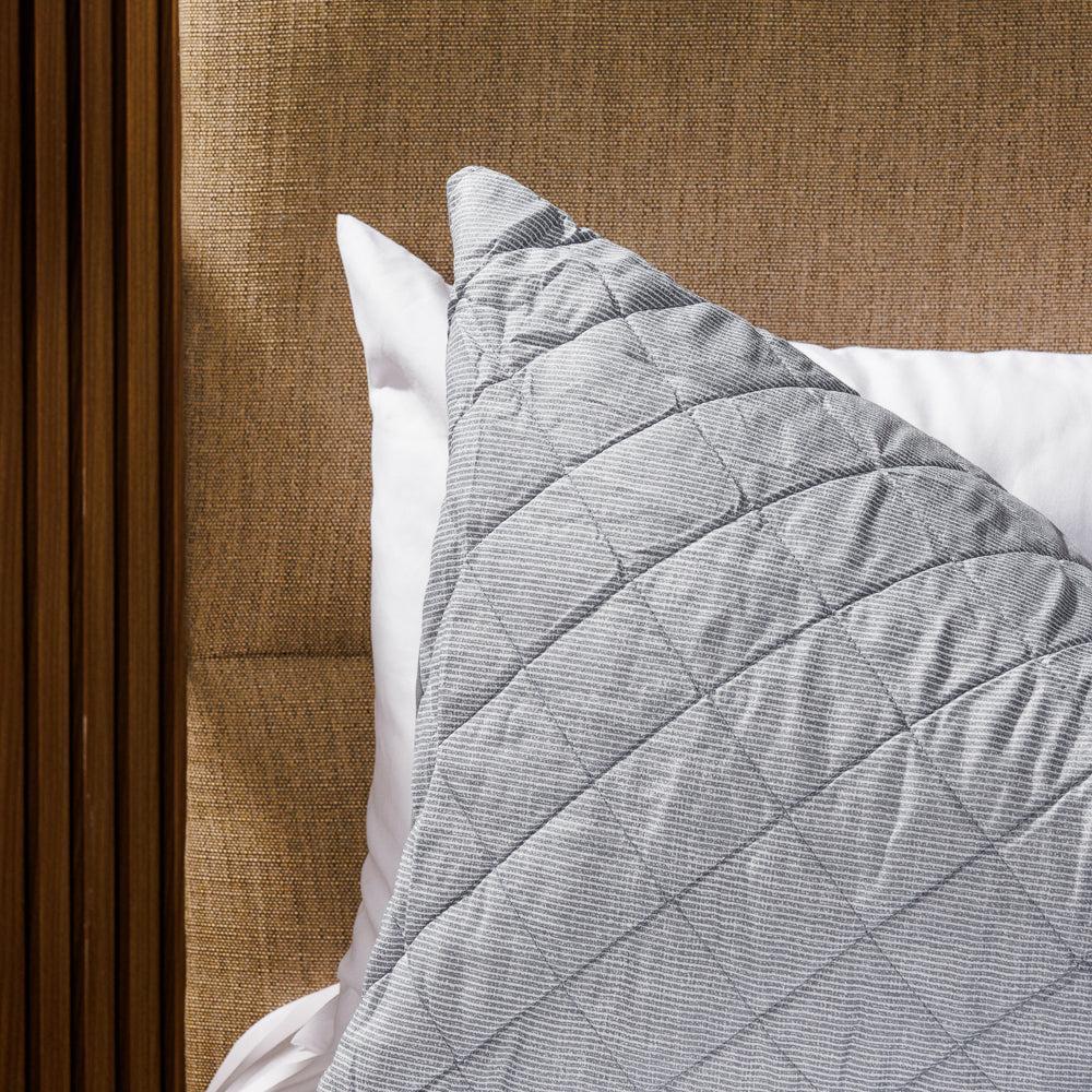 Nest Shoreline Microfibre Printed Quilt Set Slate-Quilts & Comforters