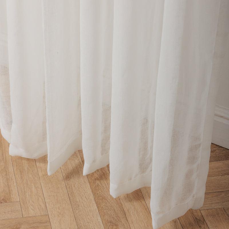 Nest Sicily Taped Unlined Curtain - White-CURTAINS