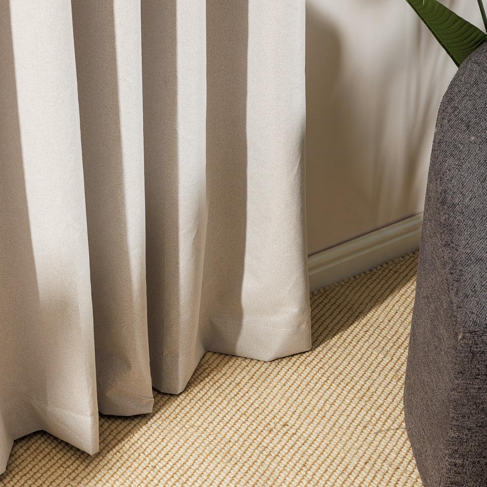 Nest Ultra Blockout Taped Curtain Natural-Curtains