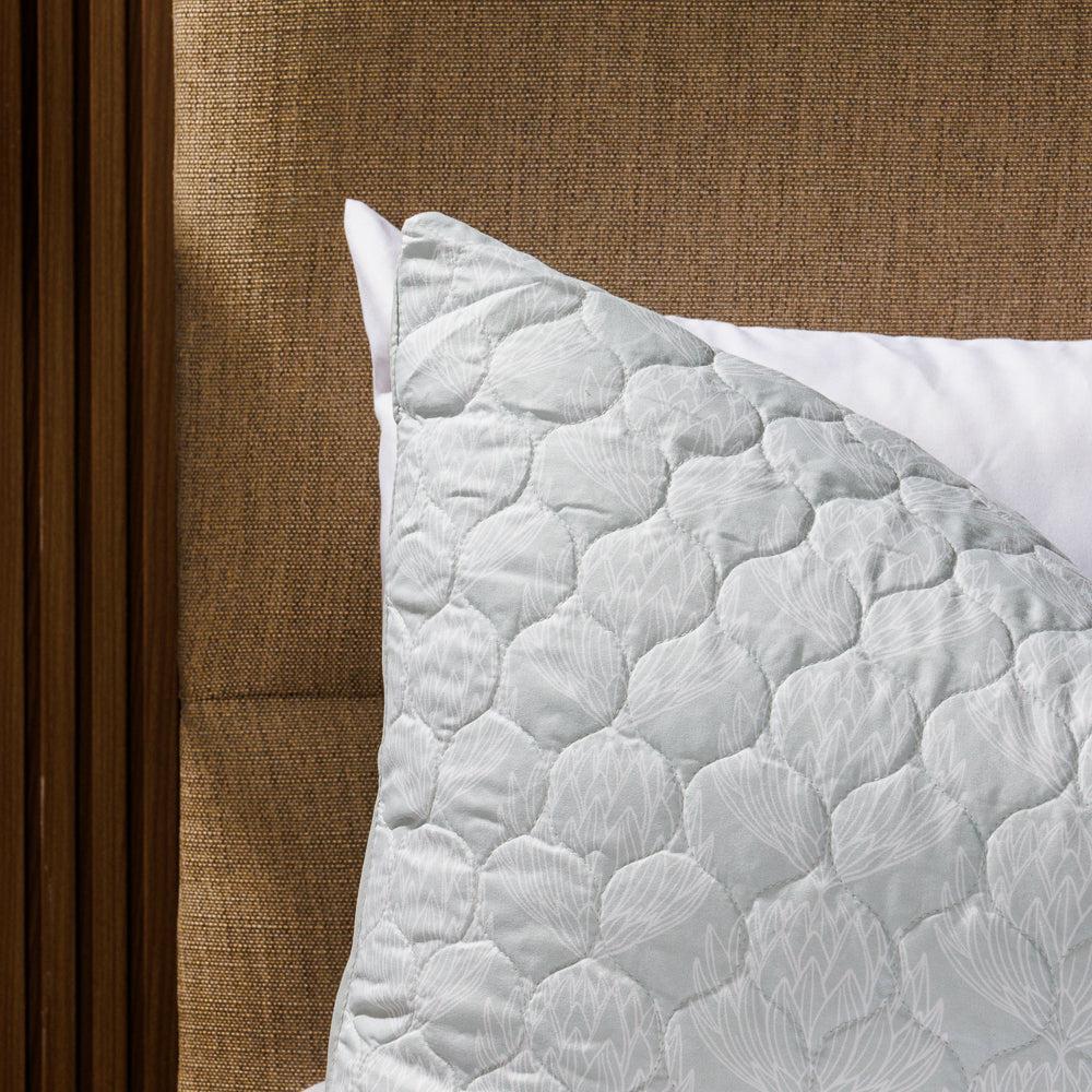 Nest Wild Protea Microfibre Printed Quilt Set Duck Egg-Quilts & Comforters
