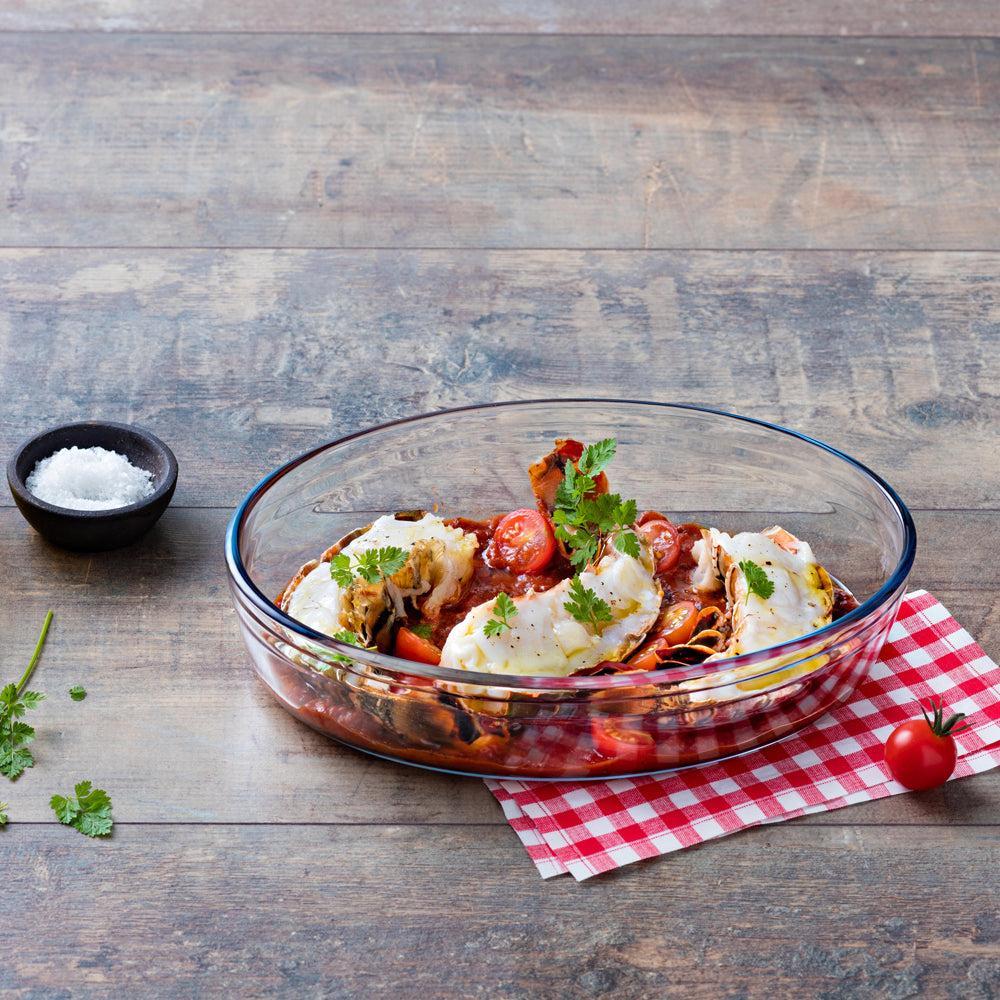 Ôcuisine® Glass Oval Roasters 2 Piece-Casseroles