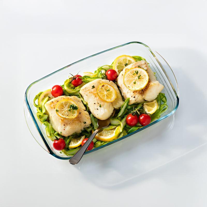 Ã”cuisineÂ® Glass Rectangular Casserole with Lid and Handles-CASSEROLE DISH