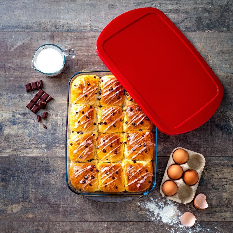 Ã”cuisineÂ® Glass Rectangular Casserole with Lid and Handles-CASSEROLE DISH