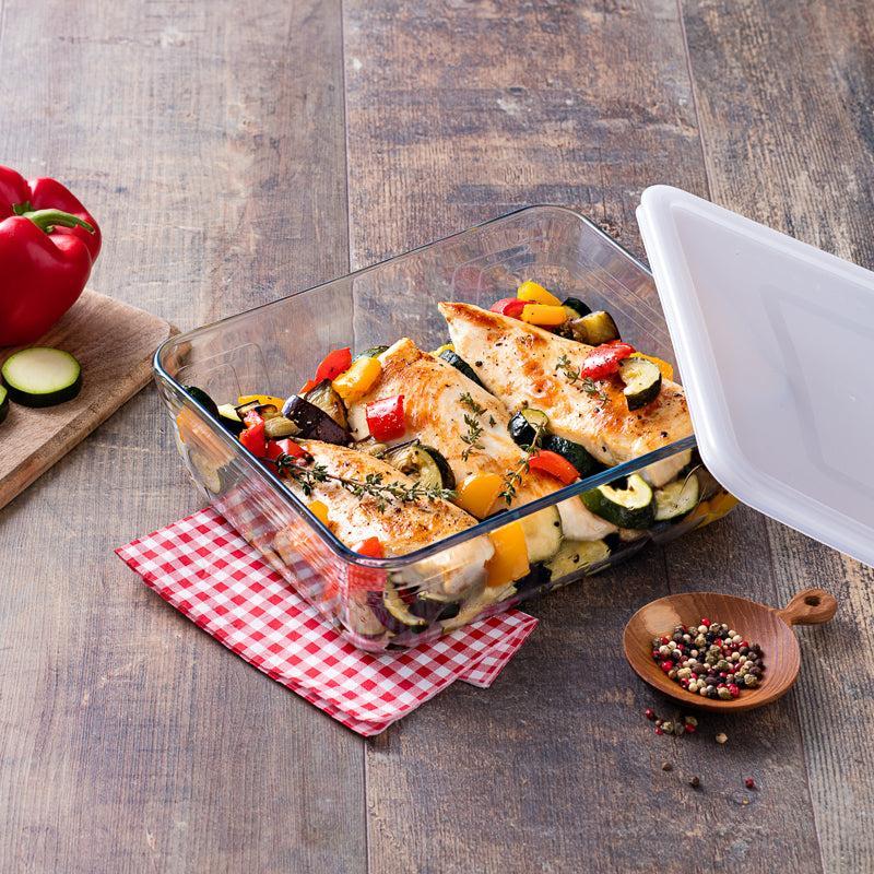 Ã”cuisineÂ® Glass Rectangular Roaster with Lid-CASSEROLE DISH