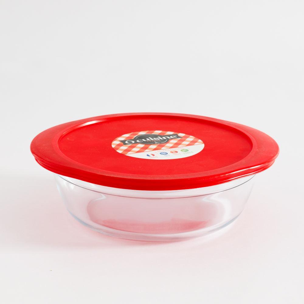 Ã”cuisineÂ® Glass Round Roaster with Lid Fridge and Freeze-Casseroles